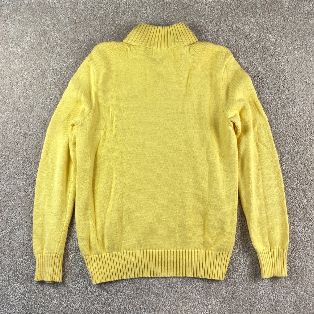 Polo Ralph Lauren Mens Yellow Cotton Knit Button Mock Neck Jumper Sweater - Picture 2 of 8